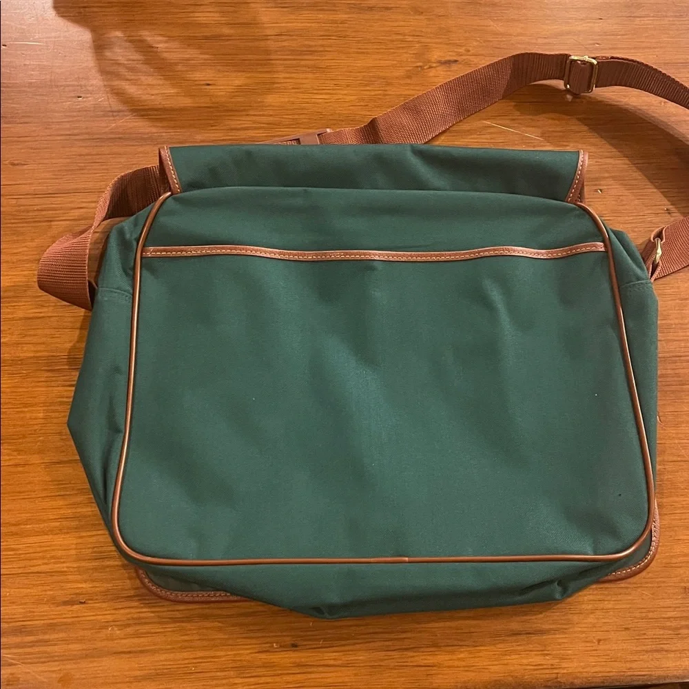 Polo Ralph Lauren Messenger Bag Travel Luggage Vintage green brown